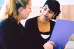 A female financial counsellor offering advice